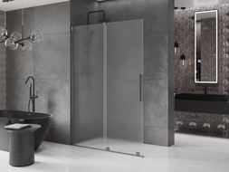 Mexen Velar Klizni tuš zid sa kliznim vratima Walk-in 160 x 200 cm, mat staklo 8 mm, pištoljsko siva četkana