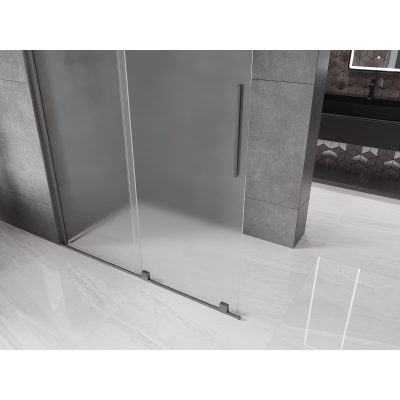 Mexen Velar lükand dušisein Walk-in 140 x 200 cm, matt 8 mm, harjatud gun gray - 871-140-000-33-66