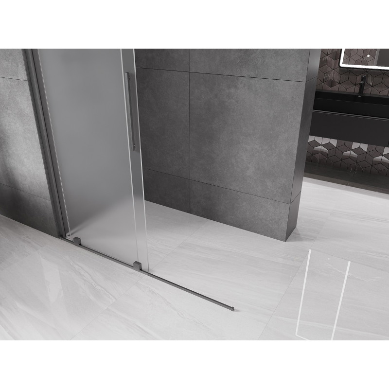 Mexen Velar klizna vrata na klizanje Walk-in 140 x 200 cm, mraz 8 mm, oružje siva brušena - 871-140-000-33-66