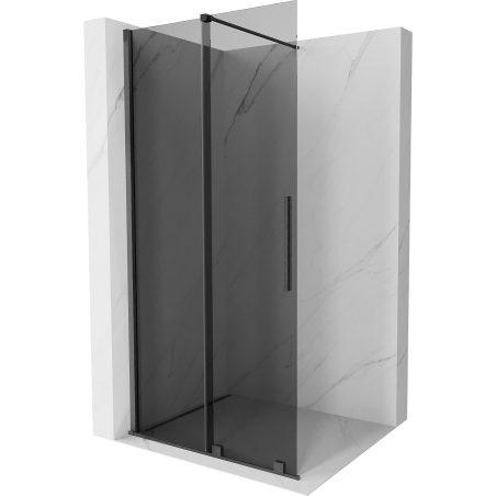 Mexen Velar Duschwand Schiebewand Walk-in 70 x 200 cm, graphit 8 mm, gebürstetes gun gray - 871-070-000-43-66