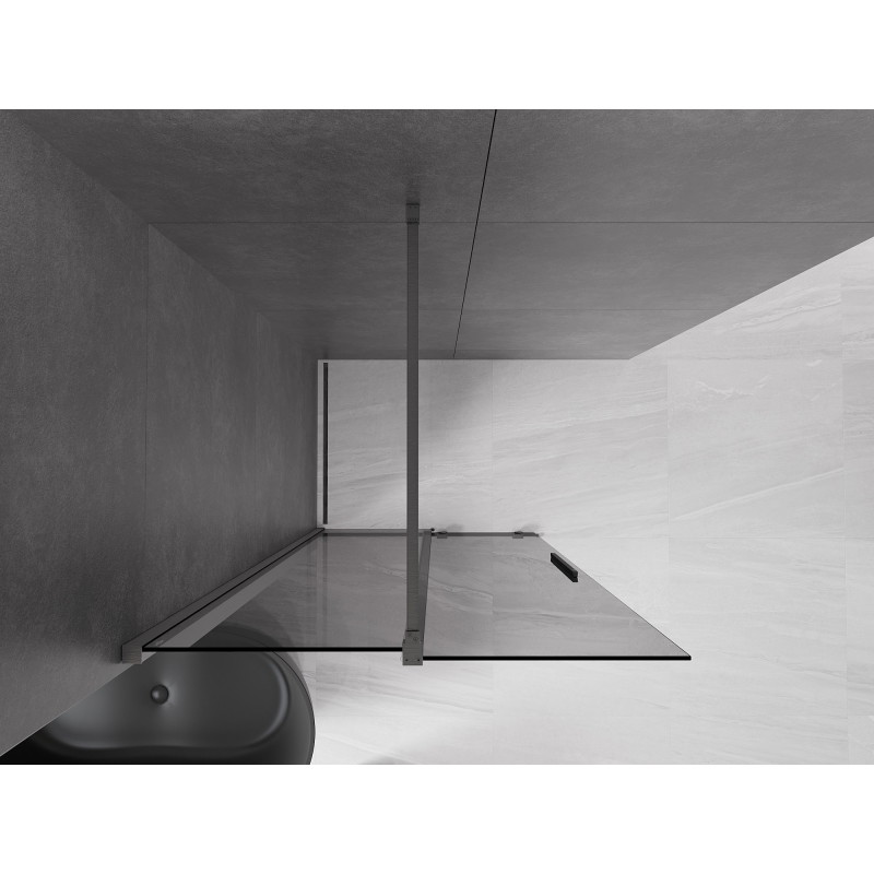 Mexen Velar klizna pregrada Walk-in klizna 70 x 200 cm, grafit 8 mm, gun gray brušeni - 871-070-000-43-66