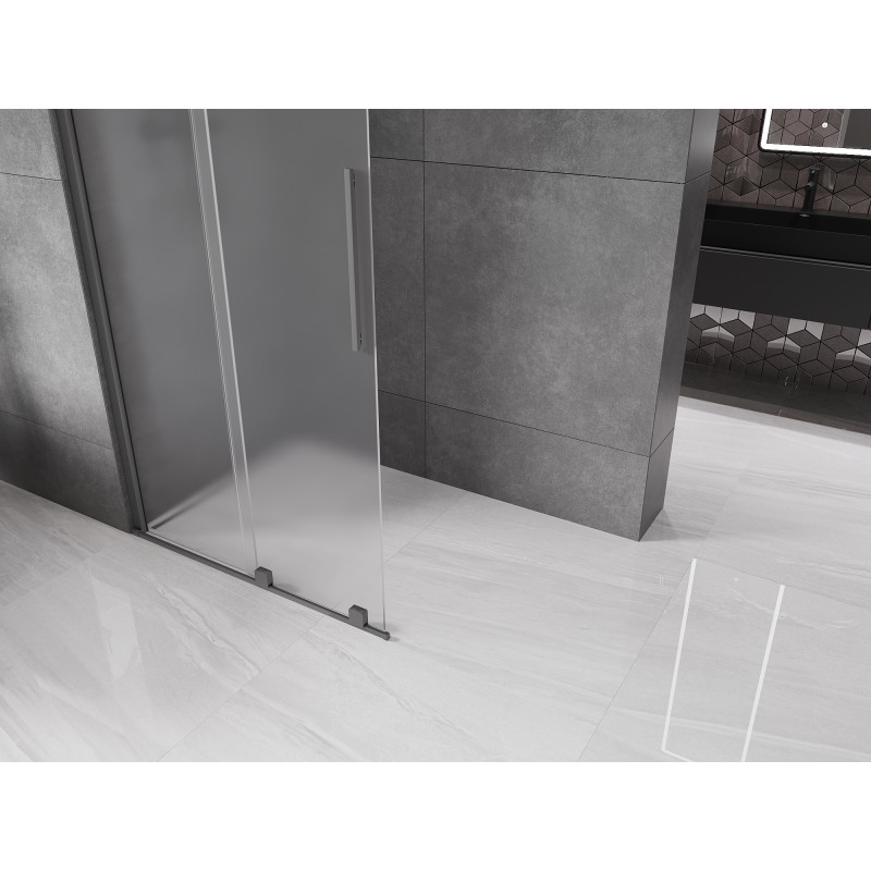 Mexen Velar ścianka prysznicowa rozsuwana Walk-in 70 x 200 cm, szron 8 mm, gun metal - 871-070-000-33-95