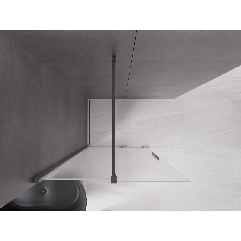 Mexen Velar lükand dušisein Walk-in 110 x 200 cm, härmatis 8 mm, gunmetal - 871-110-000-33-95