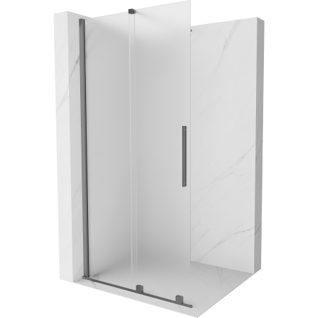 Mexen Velar lükand dušisein Walk-in 80 x 200 cm, härmas klaas 8 mm, gun metal - 871-080-000-33-95