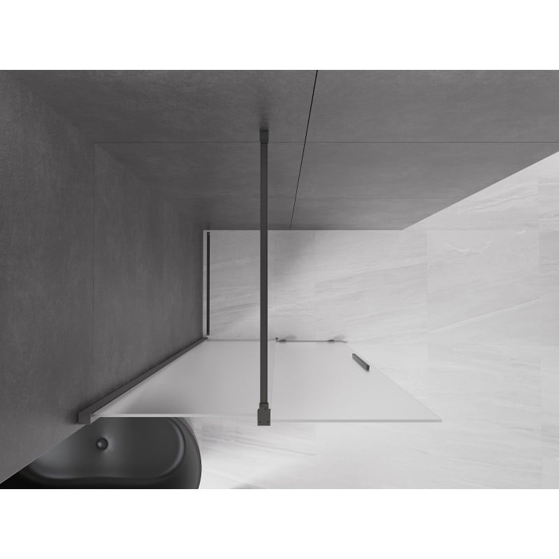 Mexen Velar ścianka prysznicowa rozsuwana Walk-in 85 x 200 cm, szron 8 mm, gun metal - 871-085-000-33-95
