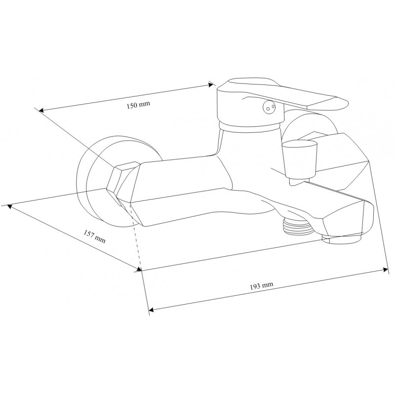 Mexen Sabre R05-Badewannenbatterie mit Duschset, Chrom - 7213R05-00