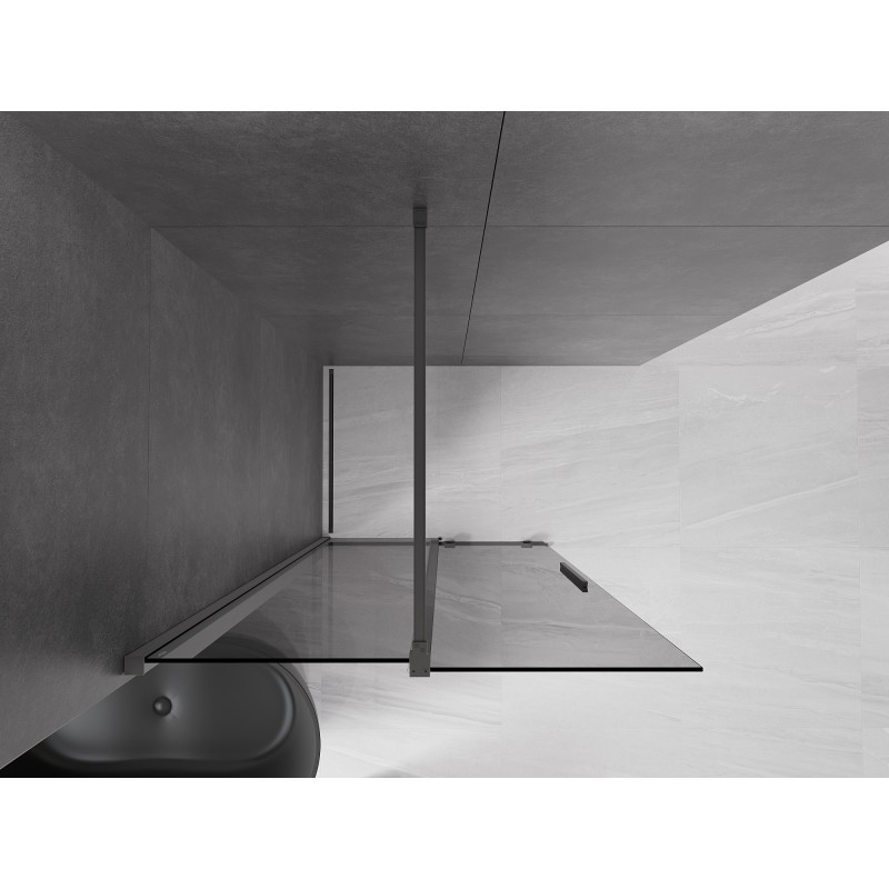 Mexen Velar ścianka prysznicowa rozsuwana Walk-in 120 x 200 cm, grafit 8 mm, gun metal - 871-120-000-43-95
