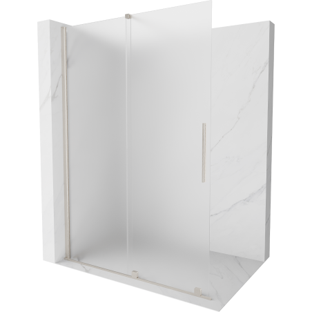 Mexen Velar Duschwand schwenkbar Walk-in 130 x 200 cm, matt 8 mm, gebürstetes Nickel - 871-130-000-33-97