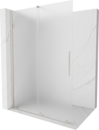 Mexen Velar klizni zid za tuširanje Walk-in 130 x 200 cm, mraz 8 mm, brušeni nikal - 871-130-000-33-97