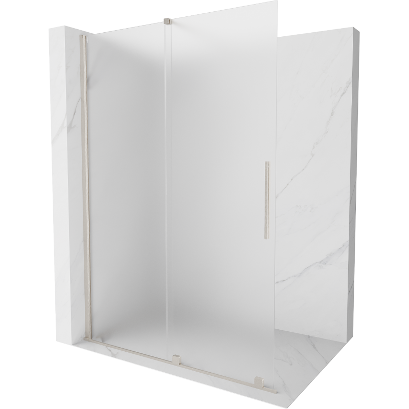Mexen Velar mampara de ducha corredera Walk-in 140 x 200 cm, escarcha 8 mm, níquel cepillado - 871-140-000-33-97