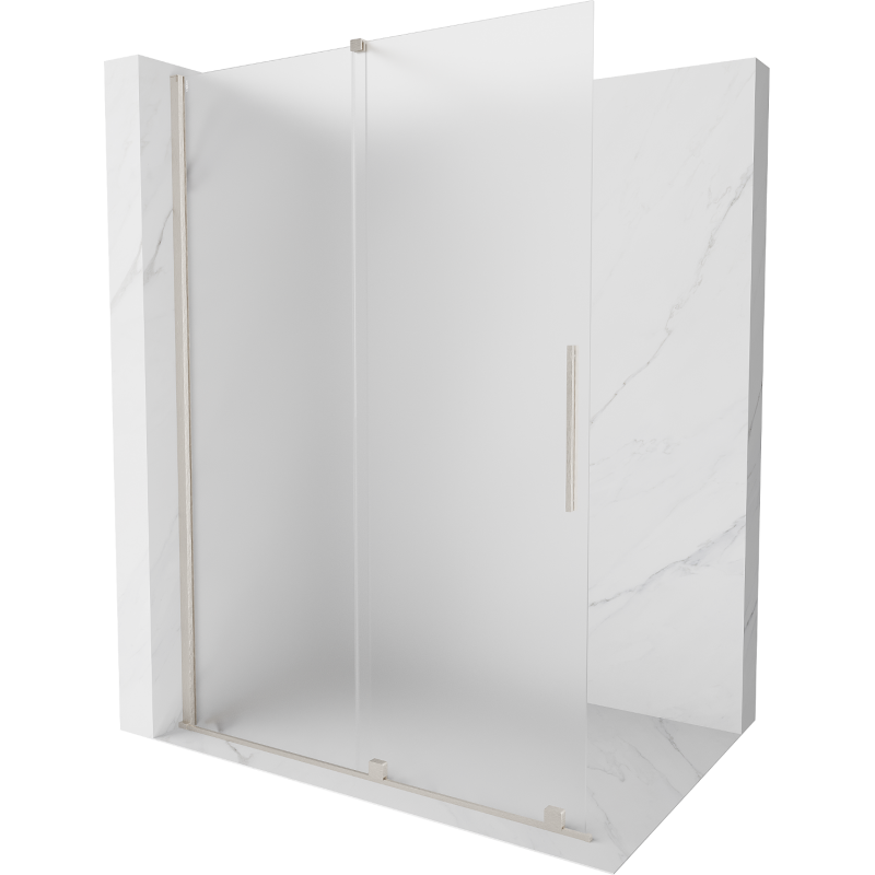 Mexen Velar ścianka prysznicowa rozsuwana Walk-in 140 x 200 cm, szron 8 mm, nikiel szczotkowany - 871-140-000-33-97