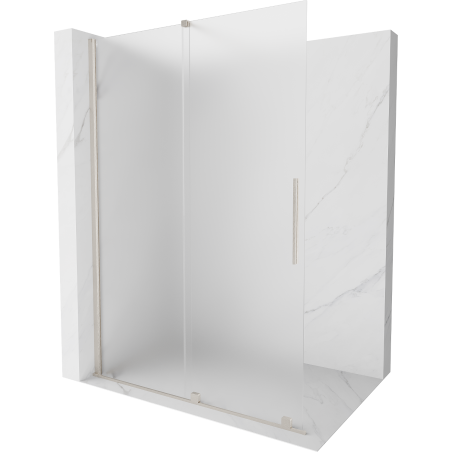 Mexen Velar sliding shower wall Walk-in 140 x 200 cm, frost 8 mm, brushed nickel - 871-140-000-33-97