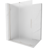 Mexen Velar schuifbare douchewand Walk-in 140 x 200 cm, ijsmat 8 mm, geborsteld nikkel - 871-140-000-33-97