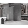 Mexen Velar paroi de douche coulissante Walk-in 140 x 200 cm, dépoli 8 mm, nickel brossé - 871-140-000-33-97
