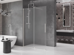Mexen Velar Klizni paravan Walk-in 140 x 200 cm, matirano 8 mm, brušeni nikal - 871-140-000-33-97