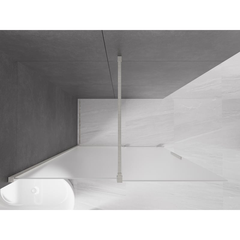 Mexen Velar lükand dušisein Walk-in 160 x 200 cm, härmatis 8 mm, harjatud nikkel - 871-160-000-33-97
