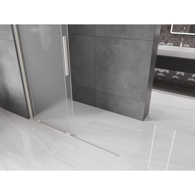 Mexen Velar liuglev dušisein Walk-in 150 x 200 cm, härmatisatsioon 8 mm, harjatud nikkel - 871-150-000-33-97