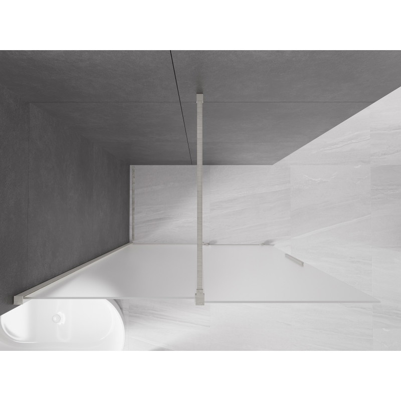 Mexen Velar liuglev dušisein Walk-in 150 x 200 cm, härmatisatsioon 8 mm, harjatud nikkel - 871-150-000-33-97
