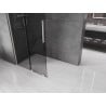 Mexen Velar sliding walk-in shower wall 90 x 200 cm, graphite 8 mm, brushed nickel - 871-090-000-43-97