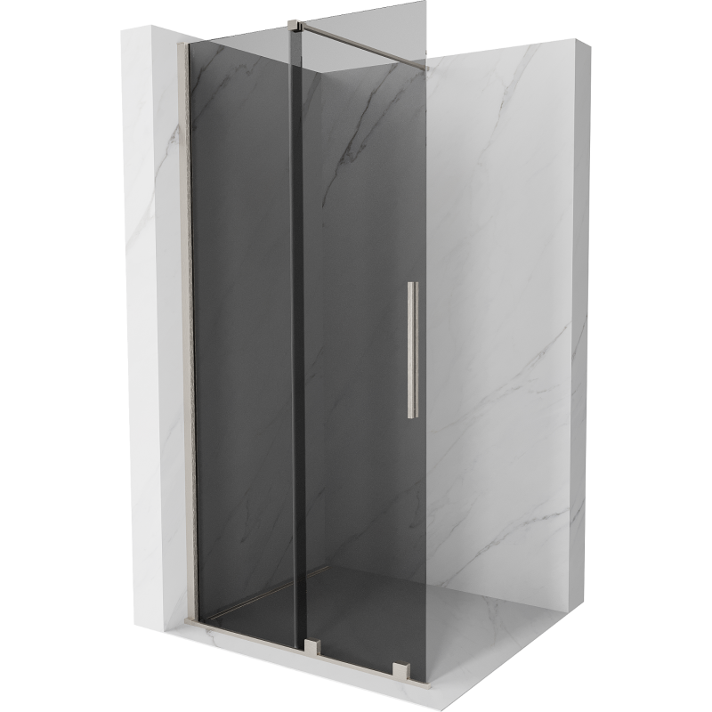 Mexen Velar paroi de douche coulissante Walk-in 90 x 200 cm, graphite 8 mm, nickel brossé - 871-090-000-43-97