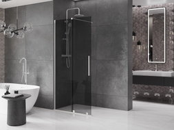 Mexen Velar nihutatav Walk-in dušisein 85 x 200 cm, grafiit 8 mm, harjatud nikkel - 871-085-000-43-97