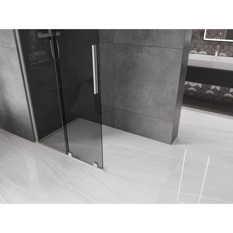 Mexen Velar Walk-in liuglev dušisein 120 x 200 cm, grafiit 8 mm, harjatud nikkel - 871-120-000-43-97