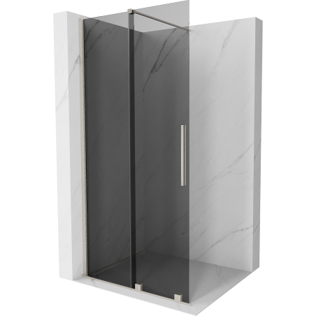 Mexen Velar paroi de douche coulissante Walk-in 100 x 200 cm, graphite 8 mm, nickel brossé - 871-100-000-43-97