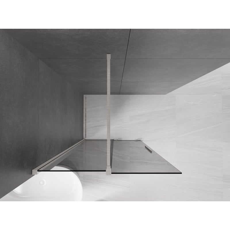 Mexen Velar Parede de duche deslizante Walk-in 100 x 200 cm, grafite 8 mm, níquel escovado - 871-100-000-43-97