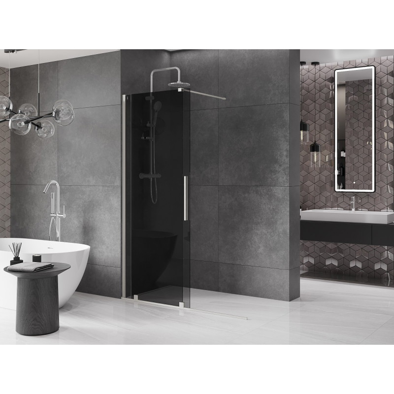 Mexen Velar lükand dušisein Walk-in 140 x 200 cm, grafiit 8 mm, harjatud nikkel - 871-140-000-43-97
