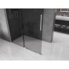 Mexen Velar Duschwand schwenkbar Walk-in 140 x 200 cm, graphit 8 mm, gebürstetes Nickel - 871-140-000-43-97