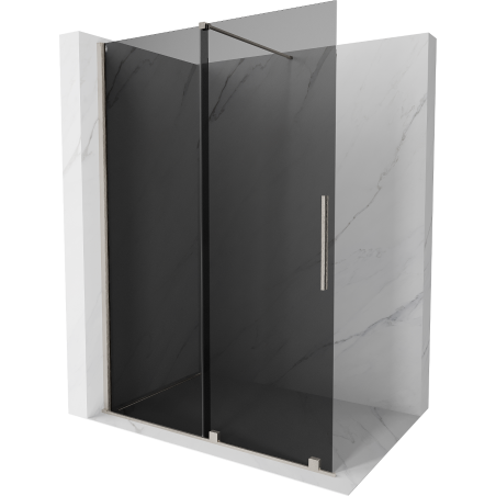 Mexen Velar Drsna tuš stena Walk-in 140 x 200 cm, grafit 8 mm, brušen nikel - 871-140-000-43-97