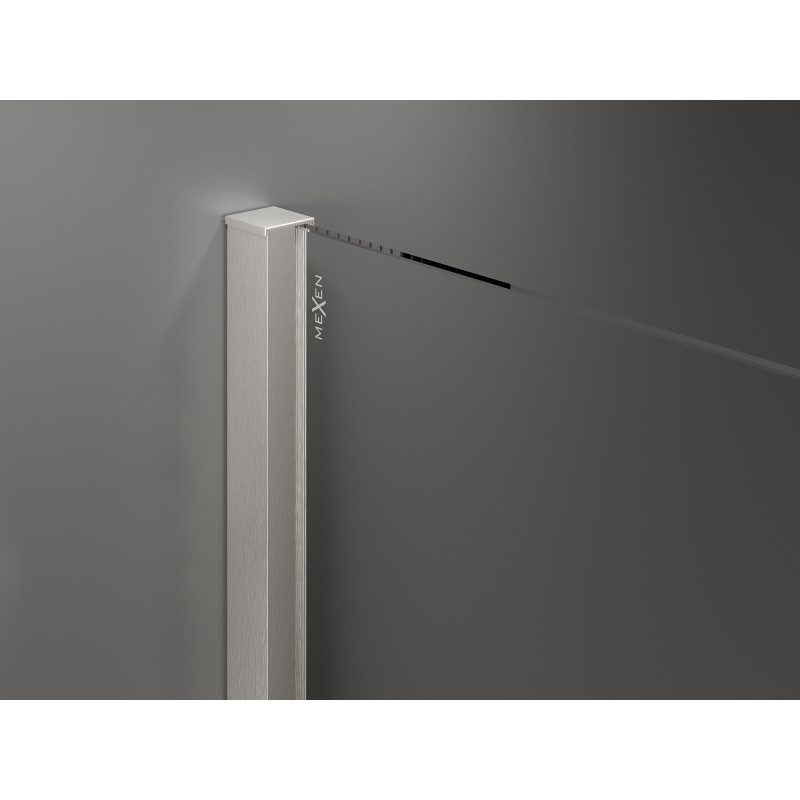 Mexen Velar Drsna tuš stena Walk-in 140 x 200 cm, grafit 8 mm, brušen nikel - 871-140-000-43-97