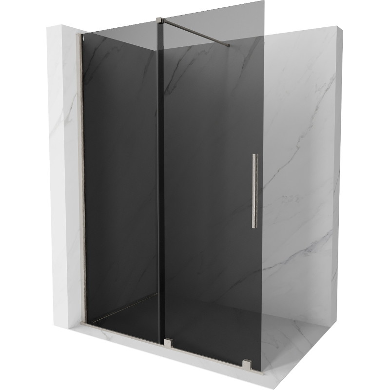 Mexen Velar lükand dušisein Walk-in 160 x 200 cm, grafiit 8 mm, harjatud nikkel - 871-160-000-43-97