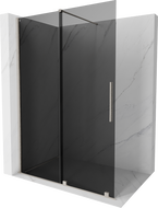 Mexen Velar sliding shower wall Walk-in 160 x 200 cm, graphite 8 mm, brushed nickel - 871-160-000-43-97