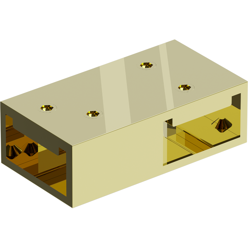 Mexen connettore a T per supporti a muro, dorato - 800-09-50