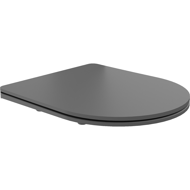 Mexen Slim Soft-Close Toilet Seat, Duroplast, Dark Grey Matte - 39740071