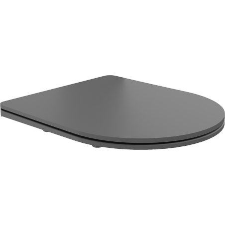 Mexen langzaam sluitende slanke toiletbril, duroplast, donkergrijs mat - 39740071