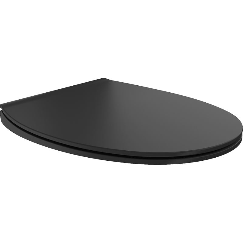 Mexen Egg slim, mjukstängande toalettsits, duroplast, svart matt - 39243085