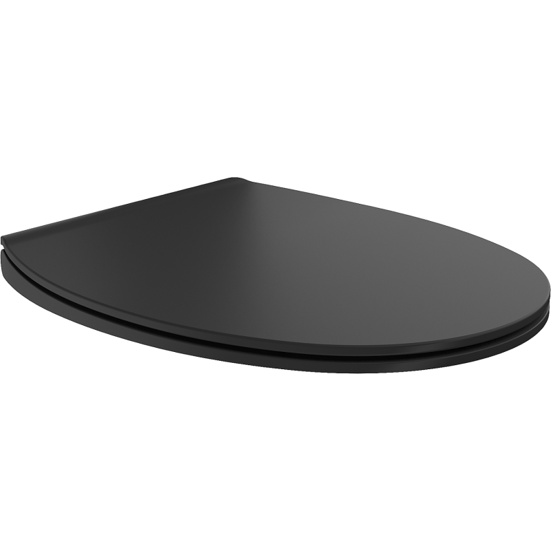 Mexen Egg Slow-Ofbauend Slim Sëtz, Duroplast, Schwaarz Matt - 39243085