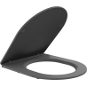Mexen langzaam sluitende slanke toiletbril, duroplast, donkergrijs mat - 39740071