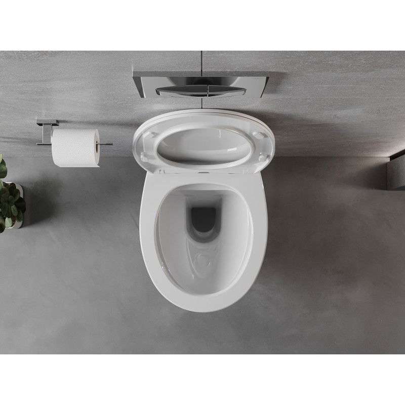 Mexen Egg WC-Schüssel Rimless mit langsam schließendem Slim-Sitz, Duroplast, weiß glänzend - 30245000
