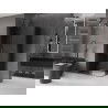 Mexen Velar L Duo Schiebeduschkabine 90 x 80 cm, Grafik, gebürstetes Gun Gray - 871-090-080-02-43-66
