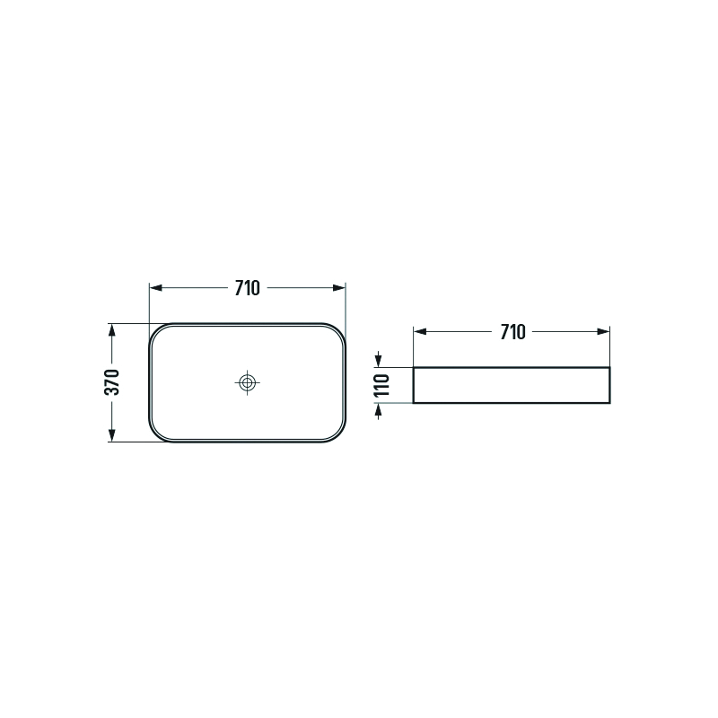 Mexen Vena countertop washbasin 71 x 37 cm, white - 22196000