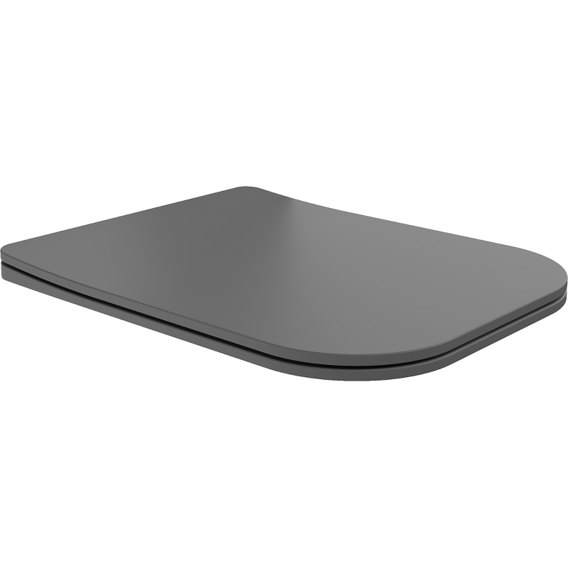 Mexen Teo lēni nolaižama tualetes sēdeklis Slim, duroplasts, tumši pelēks matēts - 39840071