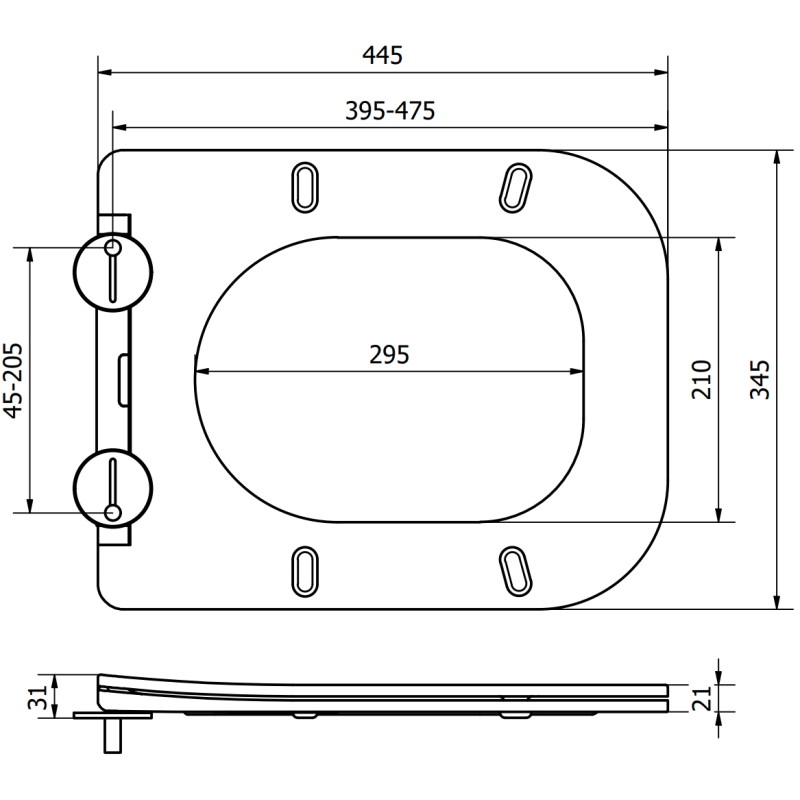 Mexen Teo aeglaselt sulguv, slim, duroplast, tumehall matt - 39840071