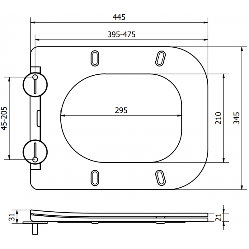 Mexen Teo počasi padajoča deska slim, duroplast, sivo-modra mat - 39840069