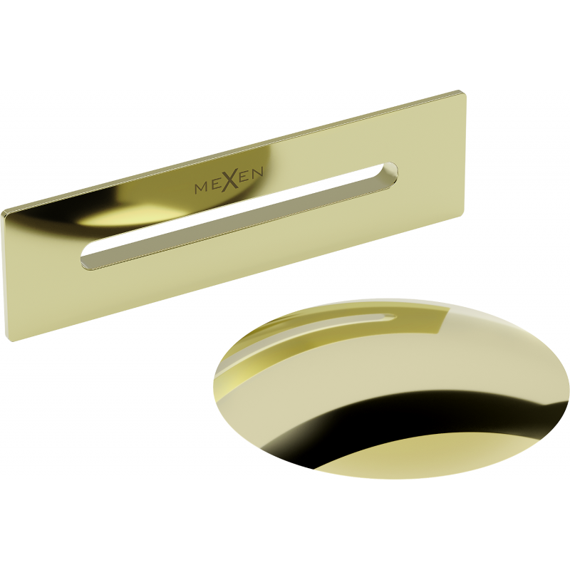 Mexen Uni Abfluss mit Überlauf für freistehende Badewanne, gold - 5100-50