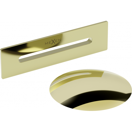 Mexen Uni plug with overflow for freestanding bathtub, gold - 5100-50