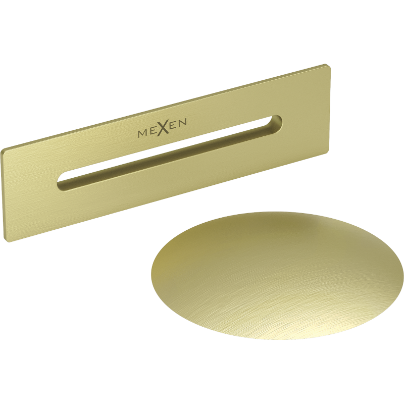 Mexen Uni plug with overflow for freestanding bathtub, brushed gold - 5100-55