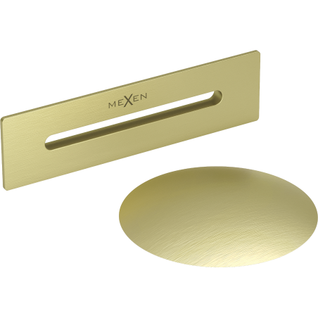 Mexen Uni Überlaufset für freistehende Badewanne, gebürstetes Gold - 5100-55